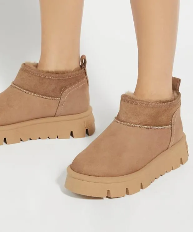 Dune London Flat Boots Women FauxFurLined Suede Ankle Boots Neutral