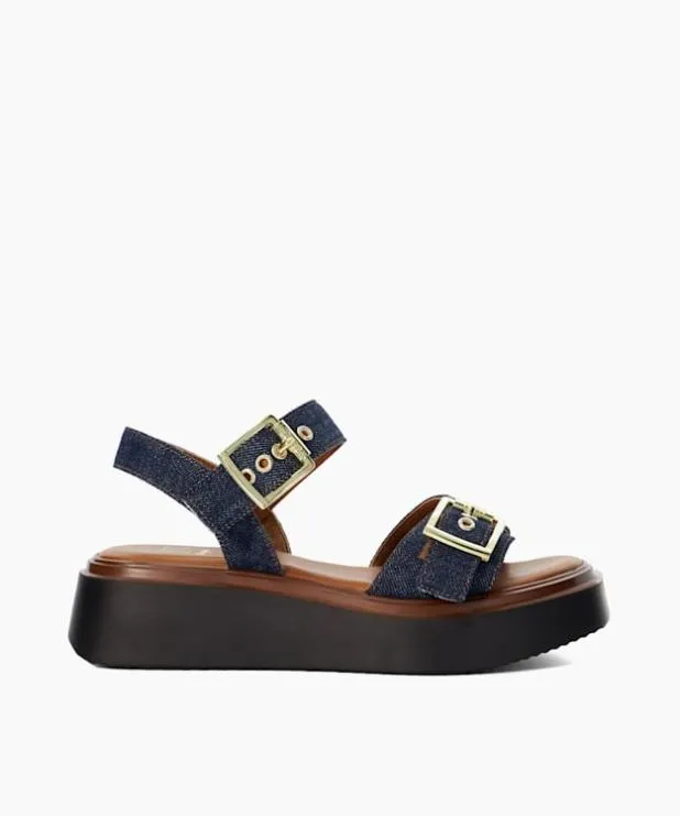 Dune London Flat Sandals Women Casual Flatform Sandals Blue