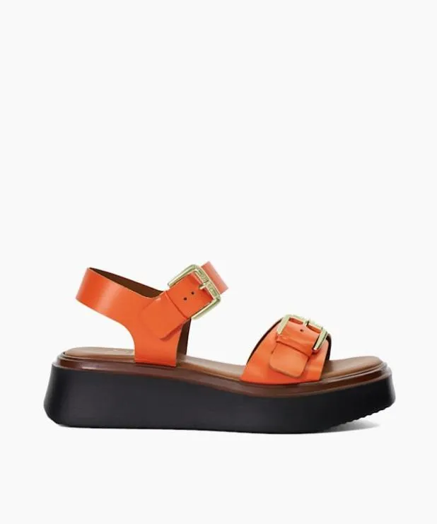 Dune London Flat Sandals Women Casual Flatform Sandals Orange