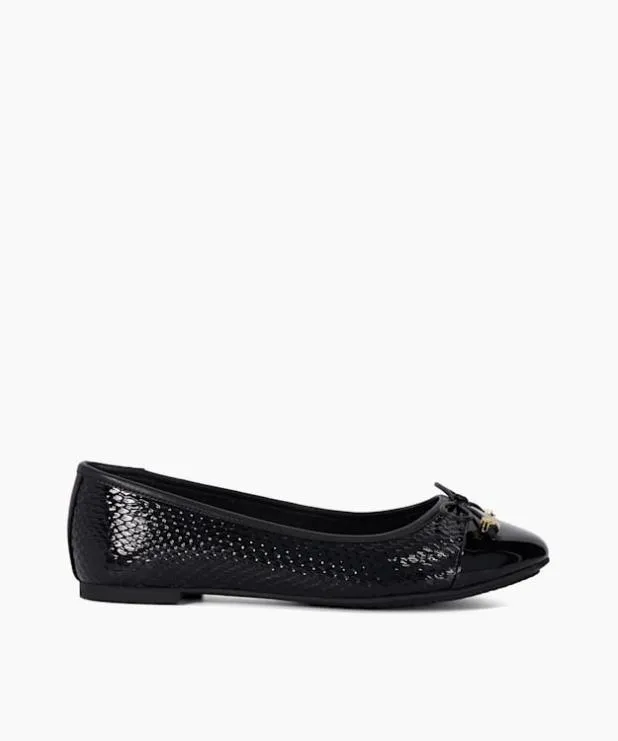 Dune London Flat Shoes Women CharmDetail Ballet Shoes Black