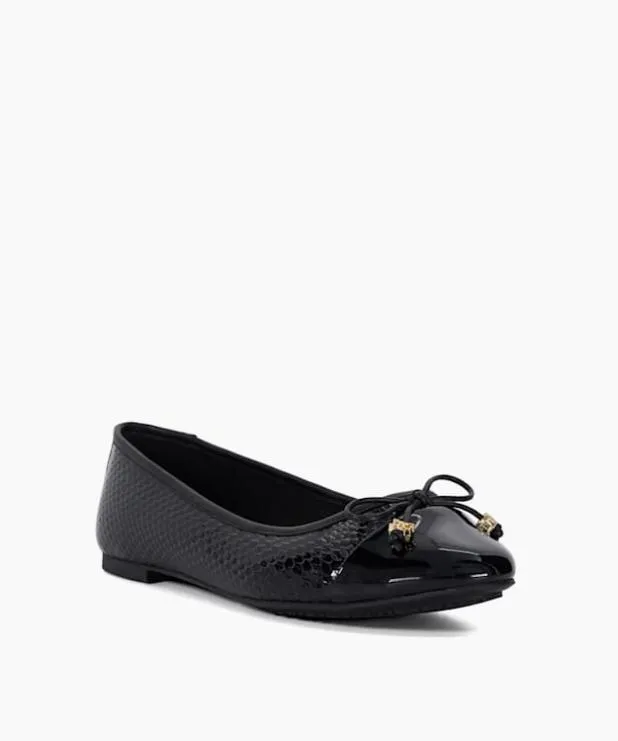 Dune London Flat Shoes Women CharmDetail Ballet Shoes Black