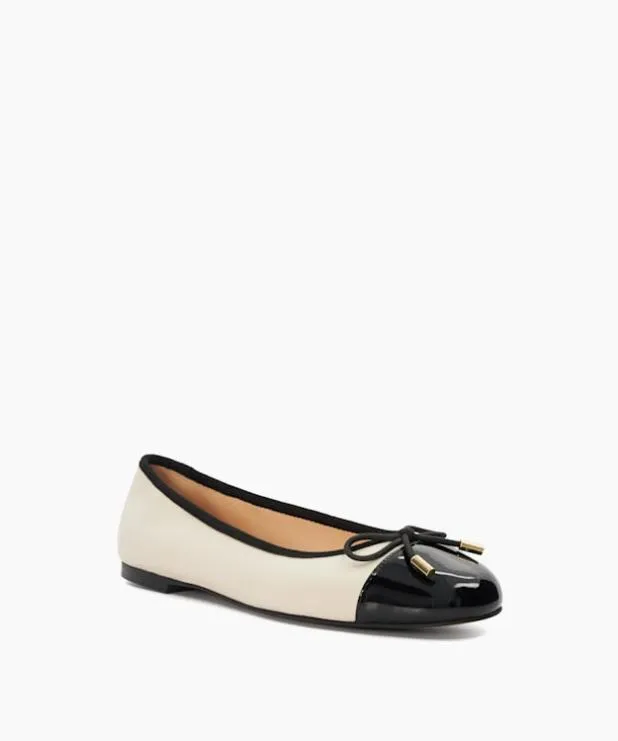 Dune London Flat Shoes Women Toe Cap Ballet Pump White