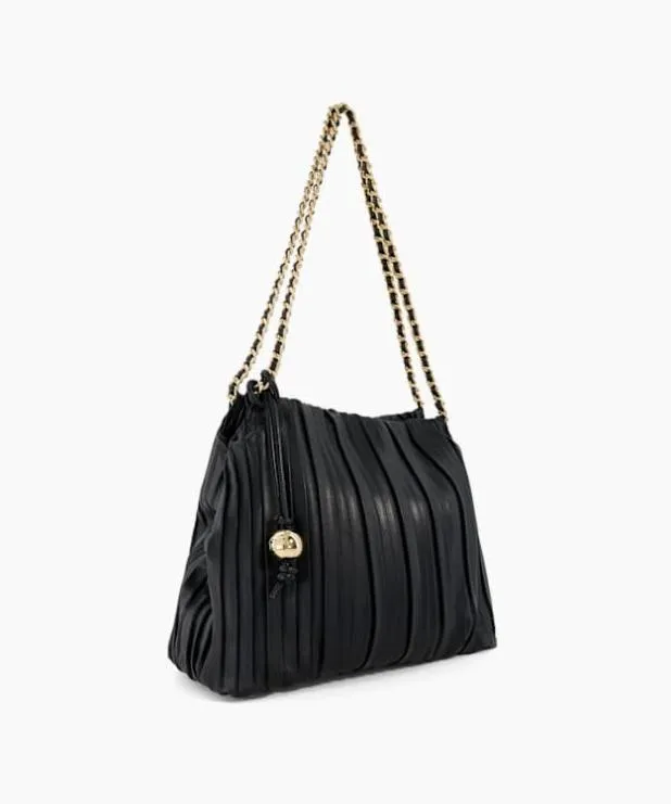 Dune London Handbags Women Pleated Chain Handle Bag Black