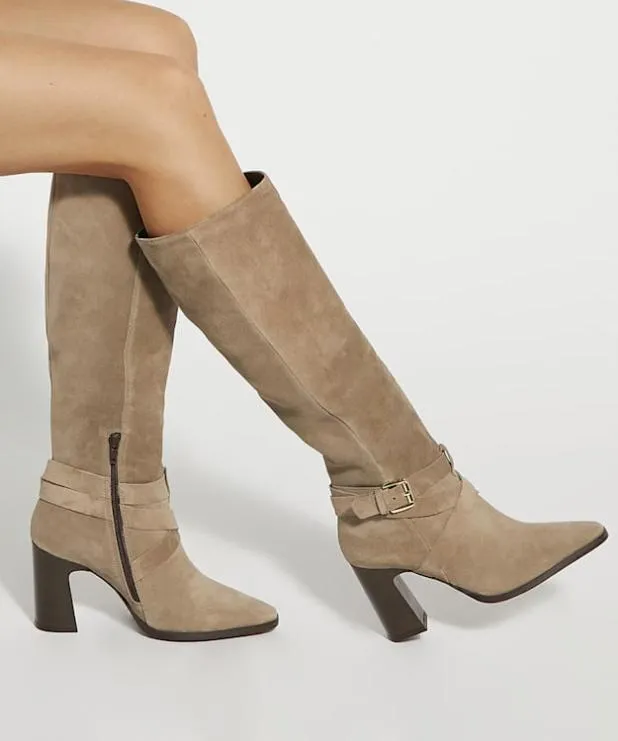 Dune London Knee High Boots Women Block Heel Knee High Boots Neutral