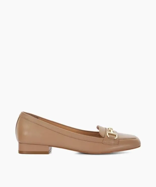 Dune London Loafers Women Branded Snaffle Trim Square Toe Loafer Brown