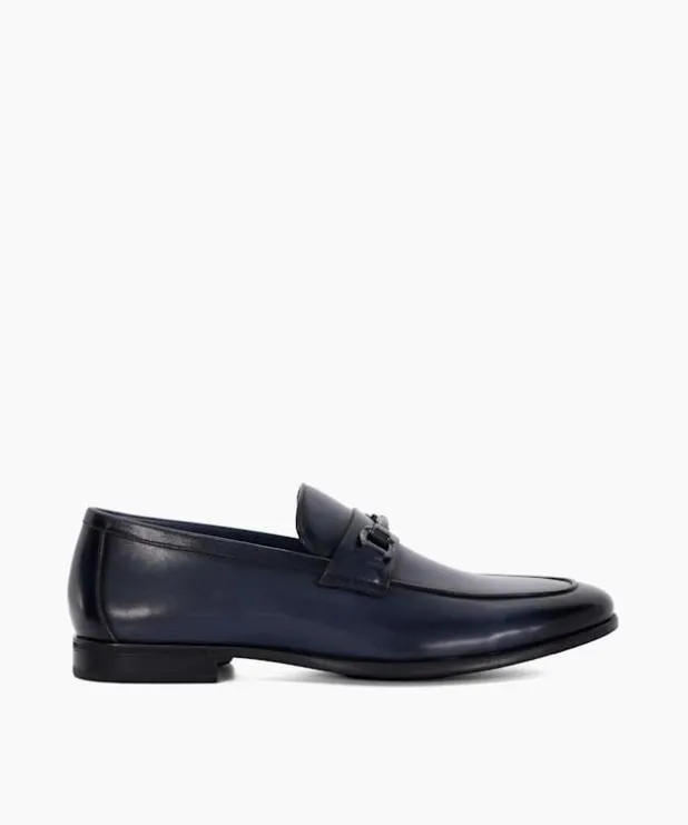 Dune London Smart Shoes Men Leather Snaffle Loafers Blue