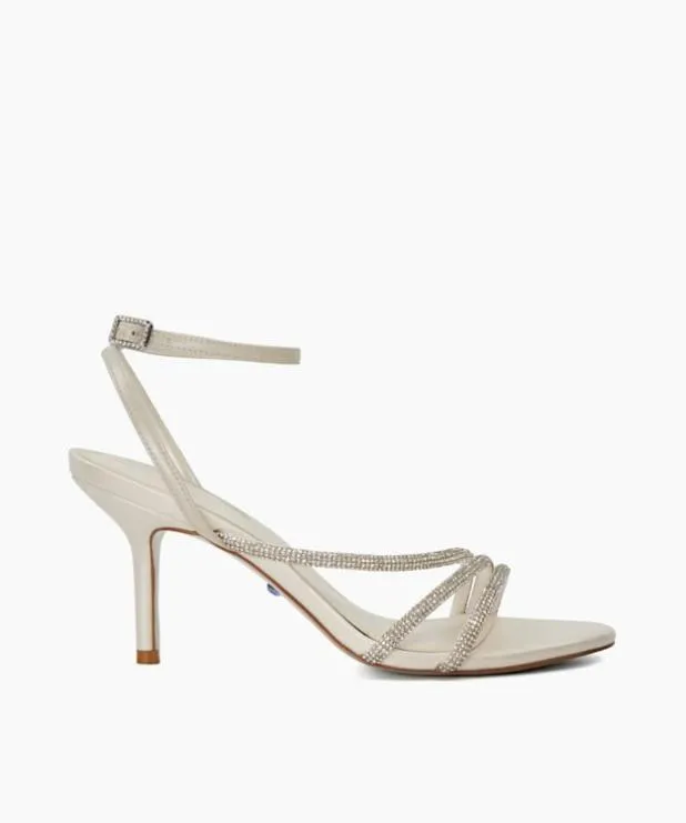 Dune London White Sandals Women Diamante Embellished Sandals White