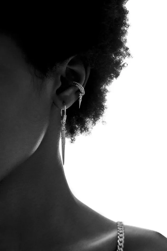 Earring Chili Gray Women Baandsh Jewelry