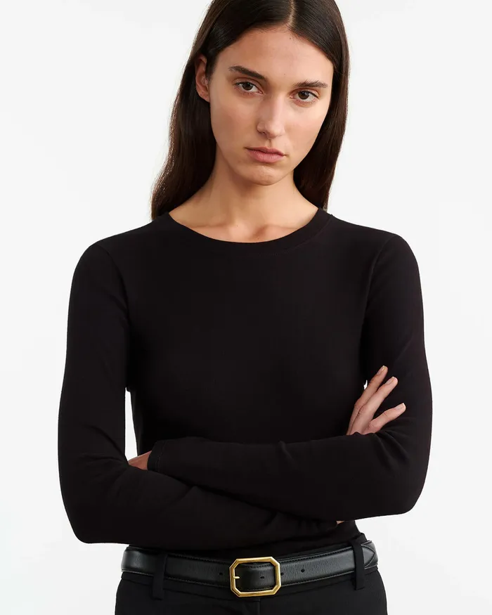 EMELIE LONG SLEEVE TEE Black Women Nili Lotan Tees