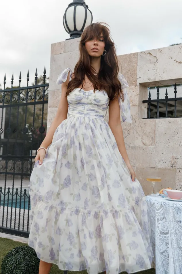 Event Dresses Petal and Pup Women Floret Midi Dress Lavender