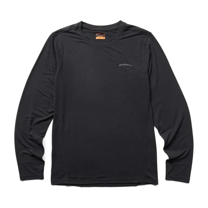 Everyday Long Sleeve Tee With Tencel Black Men Merrell Tops Everyday Long Sleeve Tee With Tencel Black Men Merrell Tops