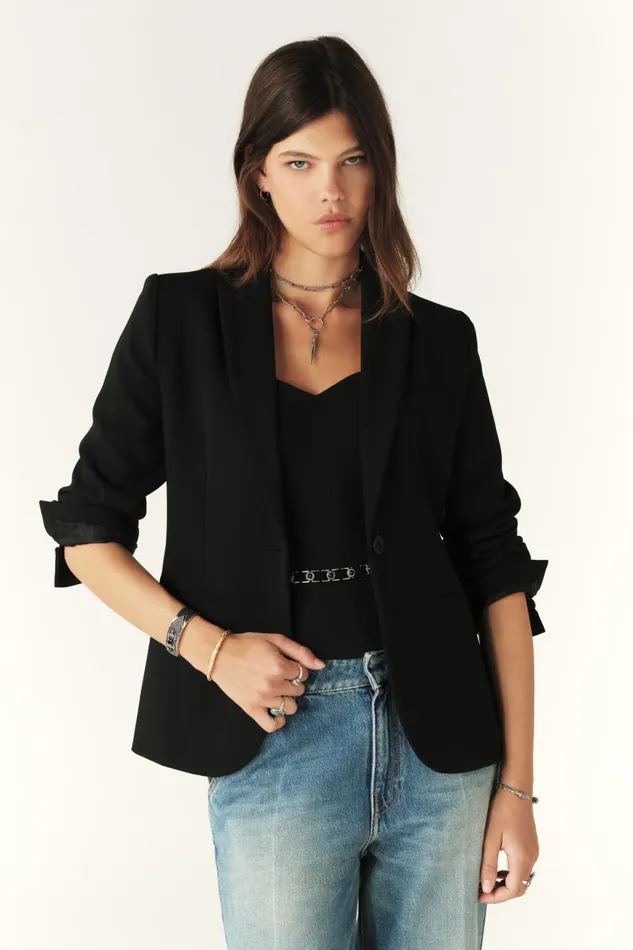 Fitted Jacket Coleene Black Women Baandsh Jackets and Coats
