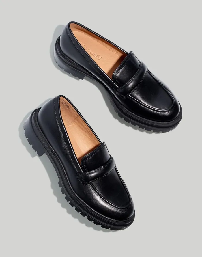 Flats and Loafers Women Madewell The Bradley Lugsole Loafer In Leather True Black Flats and Loafers Women Madewell The Bradley Lugsole Loafer In Leather True Black