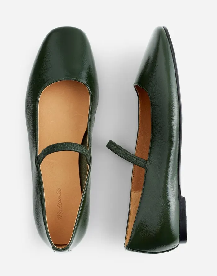 Flats and Loafers Women Madewell The Greta Ballet Flat Dark Forest