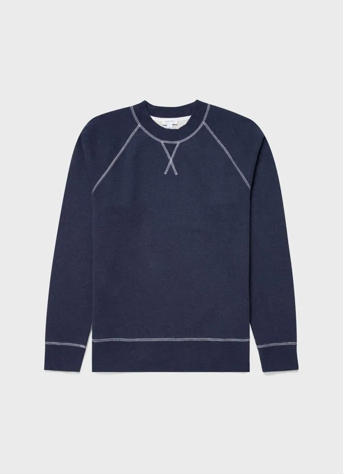 Fleeceback Sweatshirt Navy Melange Men SUNSPEL Sweatshirts and Sweatpants
