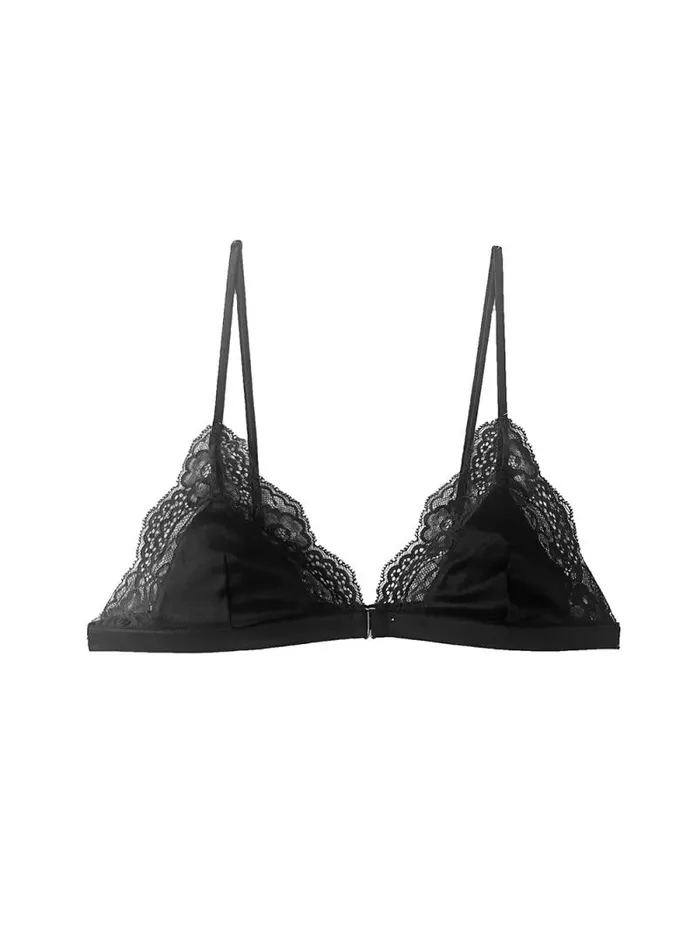 Fleur Du Mal Bralettes and Wireless Bras Naomi Lace Triangle Bra Black 8211 Women Fleur Du Mal Bralettes and Wireless Bras Naomi Lace Triangle Bra Black 8211 Women