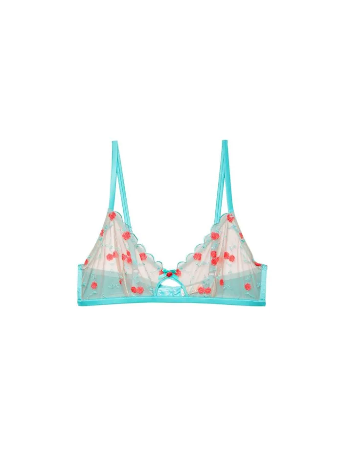 Fleur Du Mal Bralettes and Wireless Bras Rose and Vine Embroidery Bralette Bright Jade 8211 Women Fleur Du Mal Bralettes and Wireless Bras Rose and Vine Embroidery Bralette Bright Jade 8211 Women