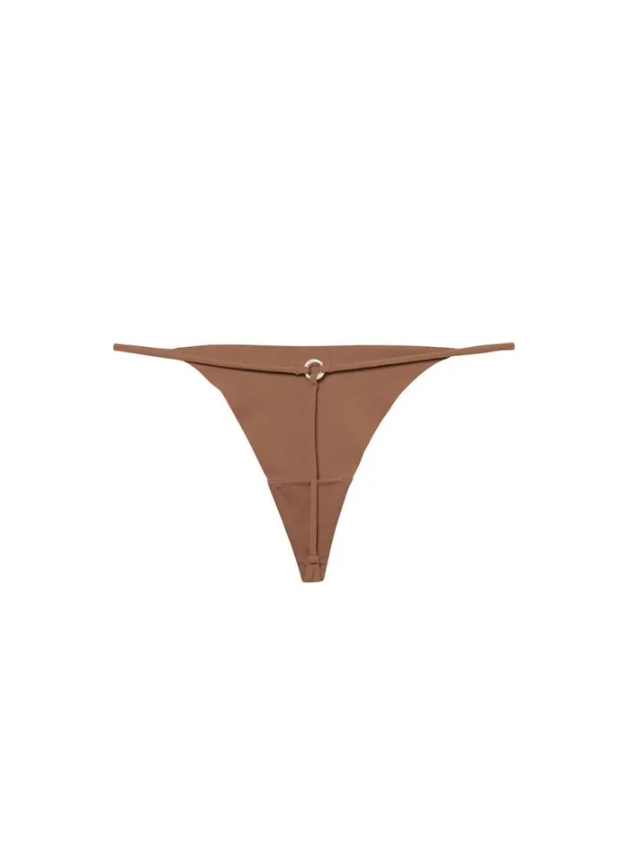 Fleur Du Mal Essentials Panties Le Stretch Micro VString Caramel 8211 Women