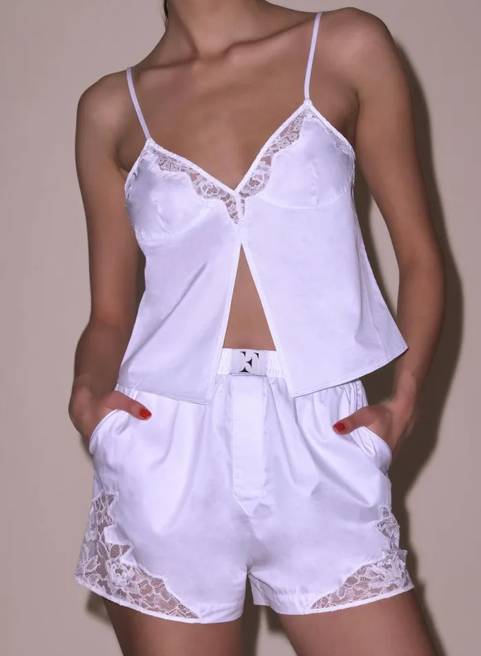Fleur Du Mal Loungewear Poplin Cami White 8211 Women