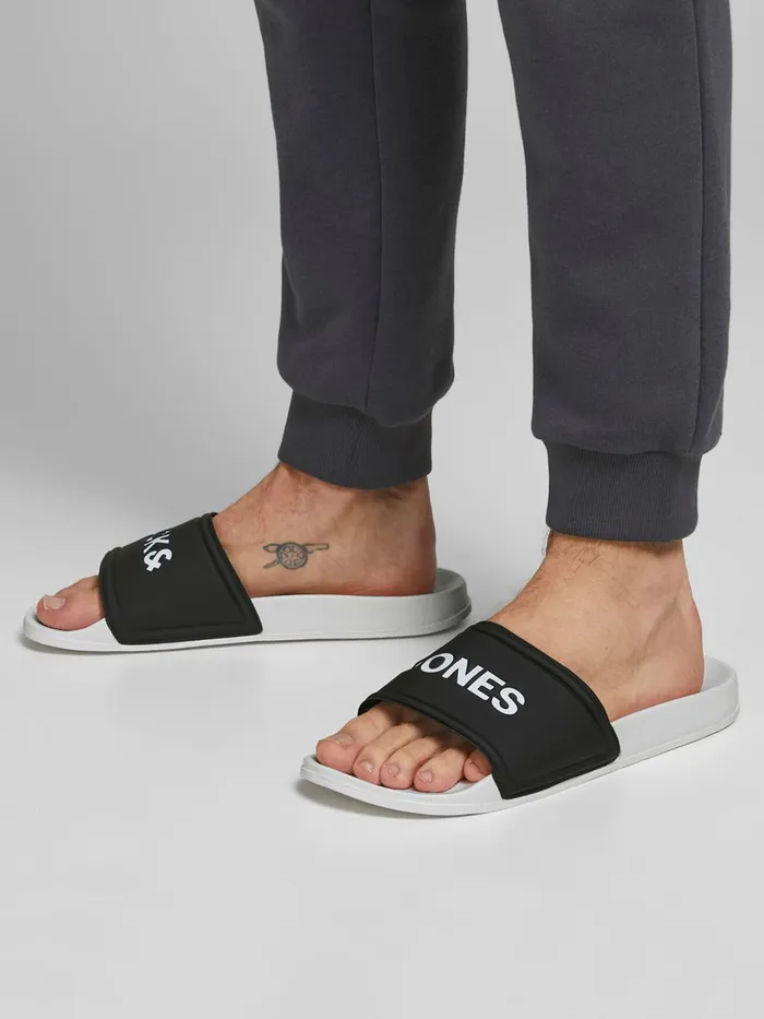 Flip Flops and Sandals JACK and JONES Mens LOGO POOL SLIDES White White Near Me Flip Flops and Sandals JACK and JONES Mens LOGO POOL SLIDES White White Near Me