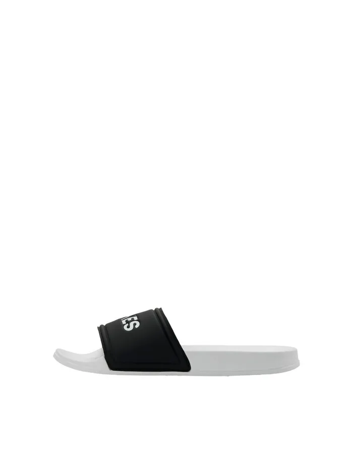 Flip Flops and Sandals JACK and JONES Mens LOGO POOL SLIDES White White Near Me