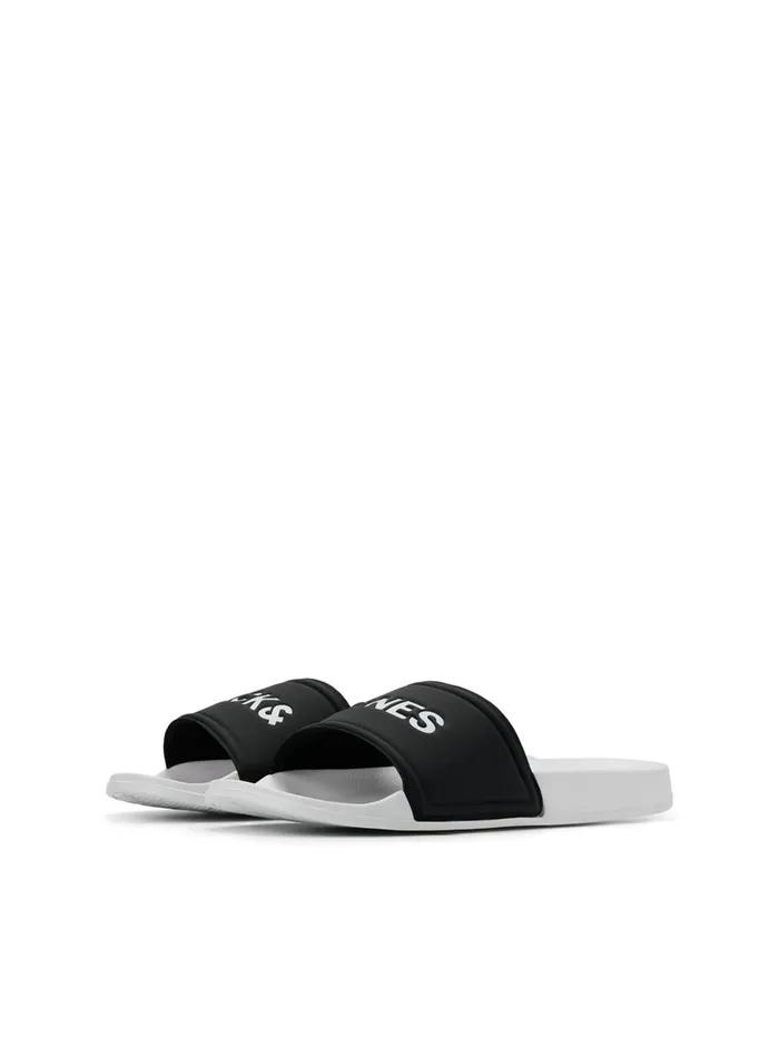 Flip Flops and Sandals JACK and JONES Mens LOGO POOL SLIDES White White Near Me