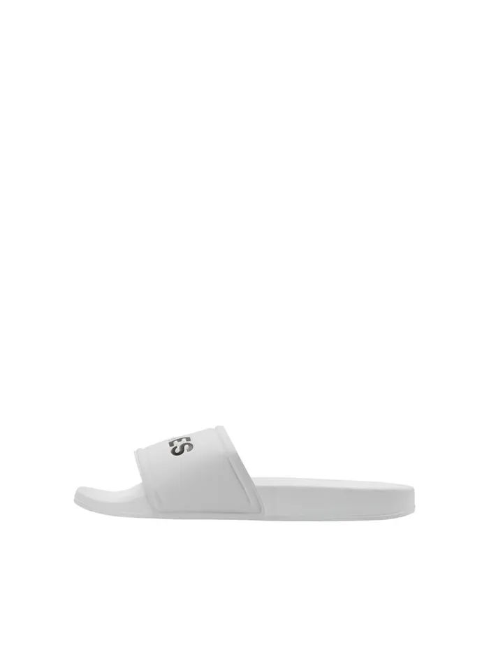 Flip Flops and Sandals JACK and JONES Mens LOGO POOL SLIDES White White Online