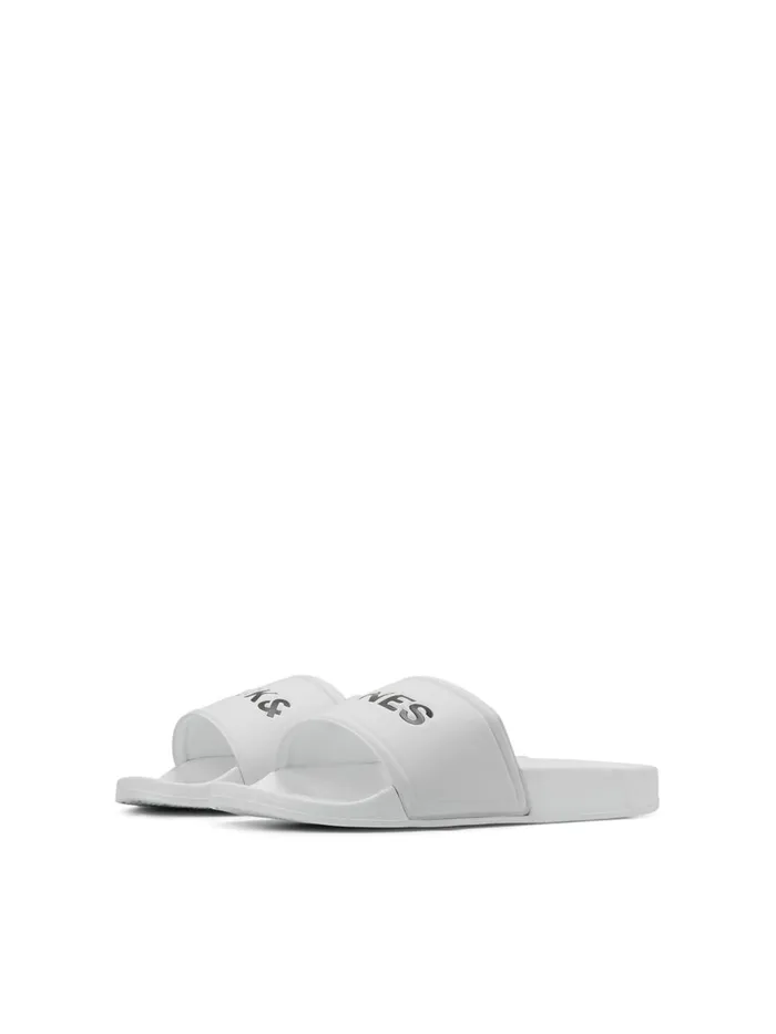 Flip Flops and Sandals JACK and JONES Mens LOGO POOL SLIDES White White Online