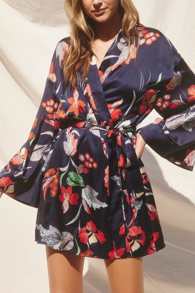 Floral Dresses Clerice Long Sleeve Mini Dress Navy 8211 Petal and Pup Women