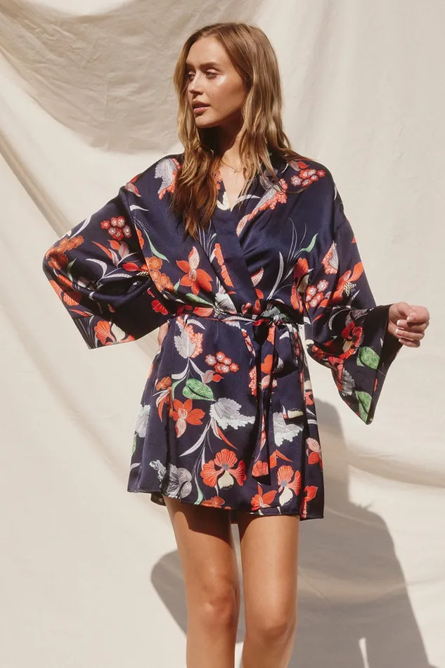 Floral Dresses Clerice Long Sleeve Mini Dress Navy 8211 Petal and Pup Women