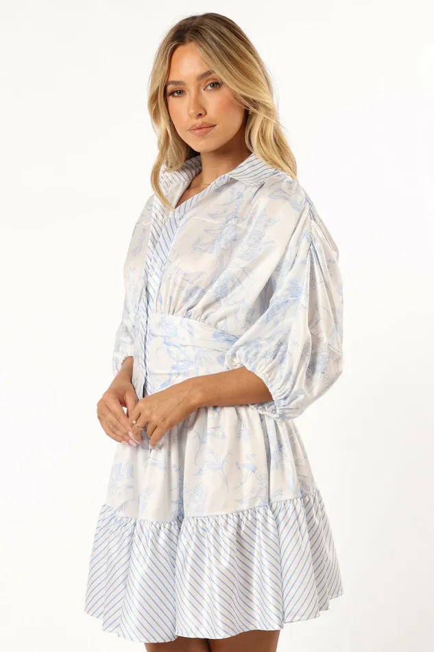 Floral Dresses Petal and Pup Women Leigha Mini Dress Blue