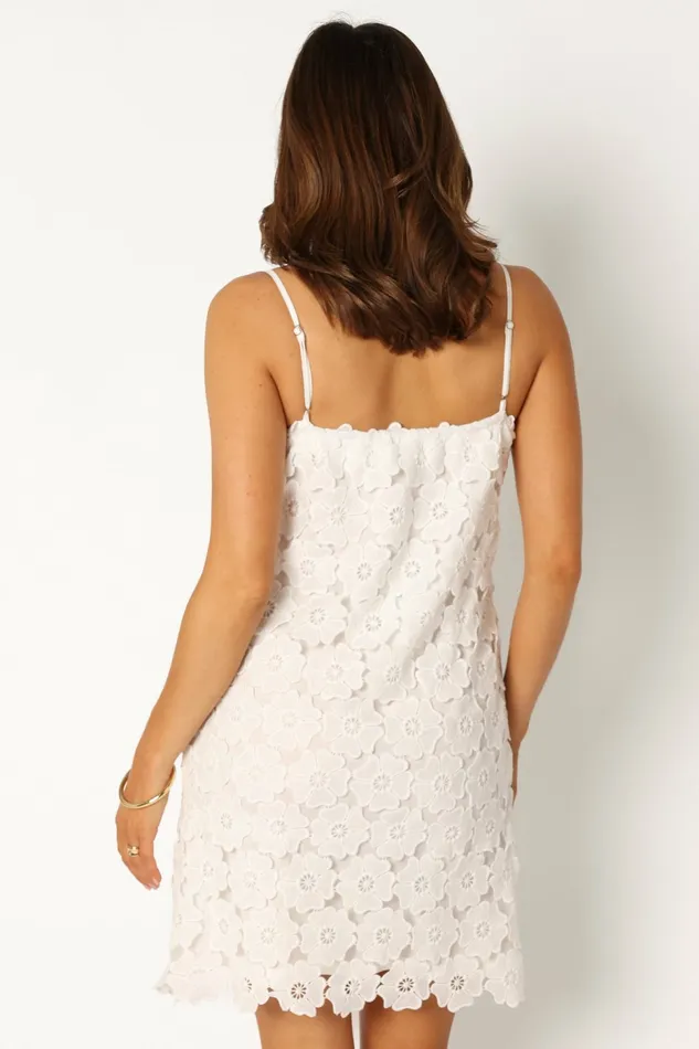 Floral Dresses Women Trinny Mini Dress White Petal and Pup