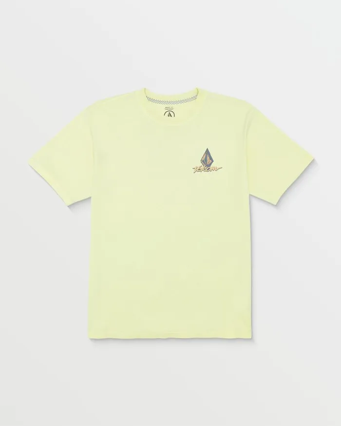 Frothy Postcard Short Sleeve Tee 8211 Muted Lime Mens Volcom TShirts and Tanks