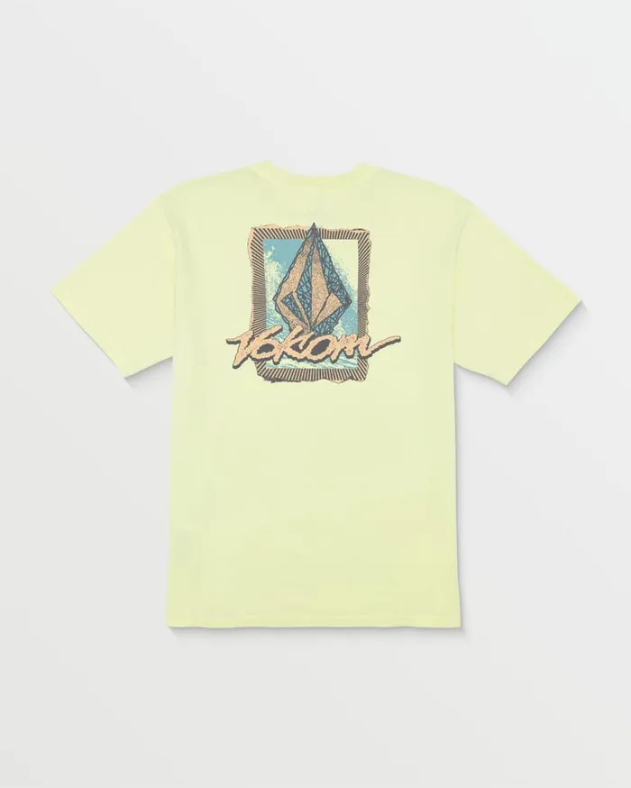 Frothy Postcard Short Sleeve Tee 8211 Muted Lime Mens Volcom TShirts and Tanks