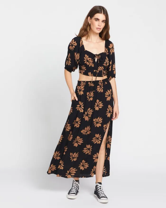 Get Wyyld Maxi Skirt 8211 Vintage Brown Womens Volcom Bottoms