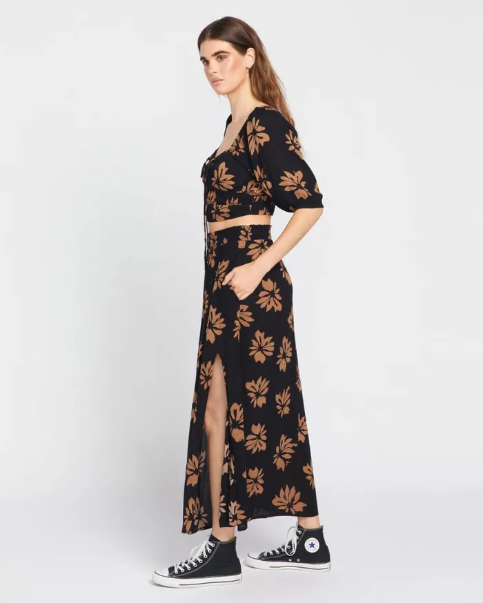Get Wyyld Maxi Skirt 8211 Vintage Brown Womens Volcom Bottoms