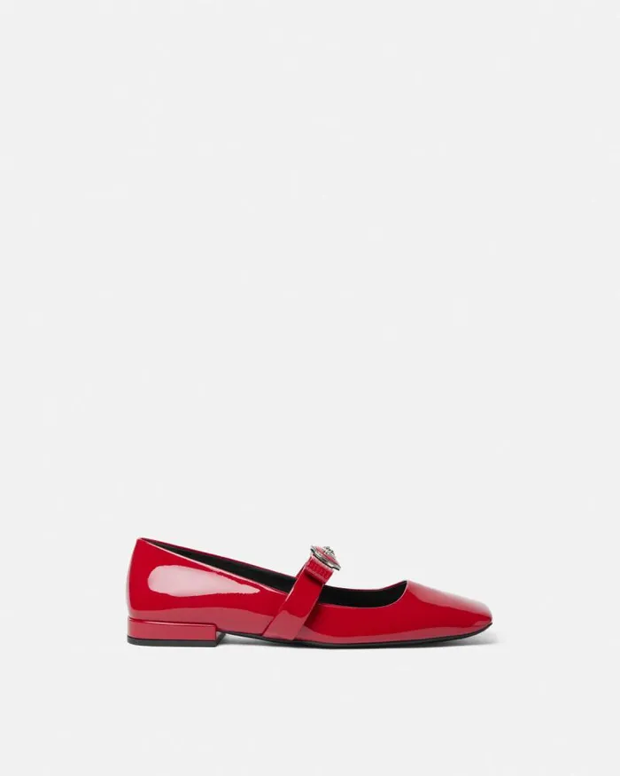 Gianni Ribbon Patent Ballerinas Red Women Versace Gianni Ribbon