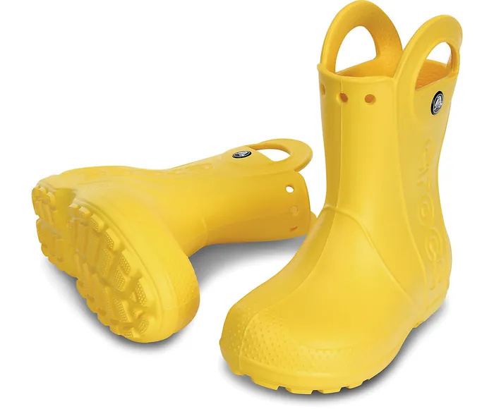 GirlsBoys Kids Handle It Rain Boot Yellow Boots Crocs