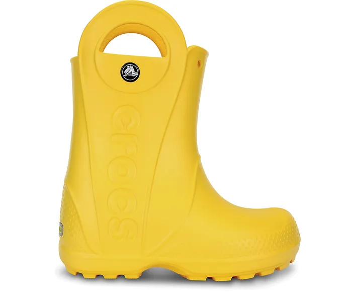 GirlsBoys Kids Handle It Rain Boot Yellow Boots Crocs