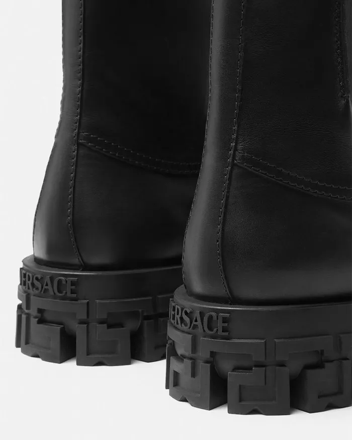 Greca Portico Boots Black Men Versace Boots