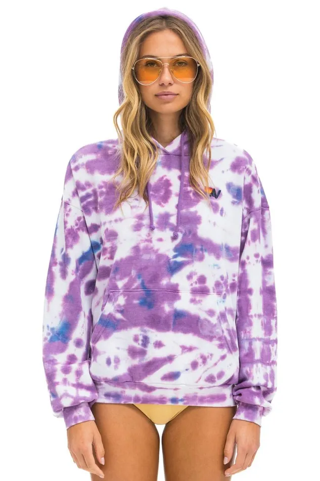 Hand Dyed Pullover Hoodie Relaxed 8211 Tie Dye Magenta WomenMen Aviator Nation Hoodies