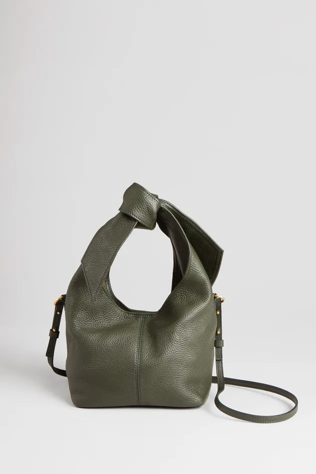 Handbags Women Elie Tahari Small Knot Leather Bag MOSS