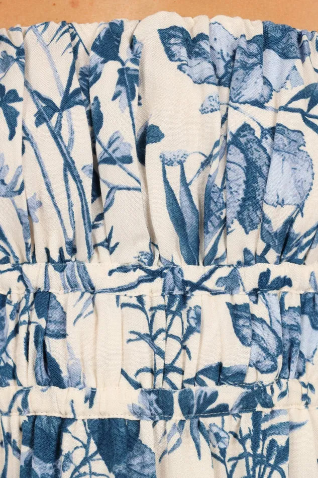 Harlowe Midi Dress Porcelain Blue Women Floral Dresses Petal and Pup