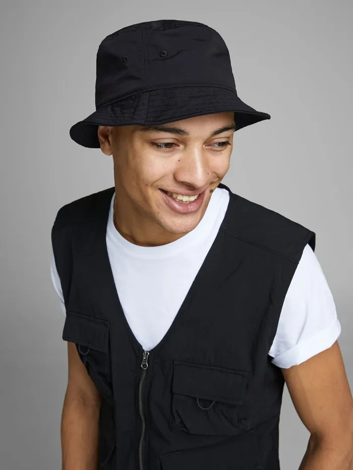 Hats JACK and JONES Mens BUCKET HAT Black Black Gift 4 You