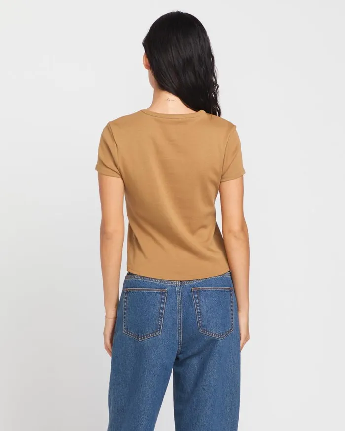 Have A Clue Tee 8211 Vintage Brown Womens Volcom Tops