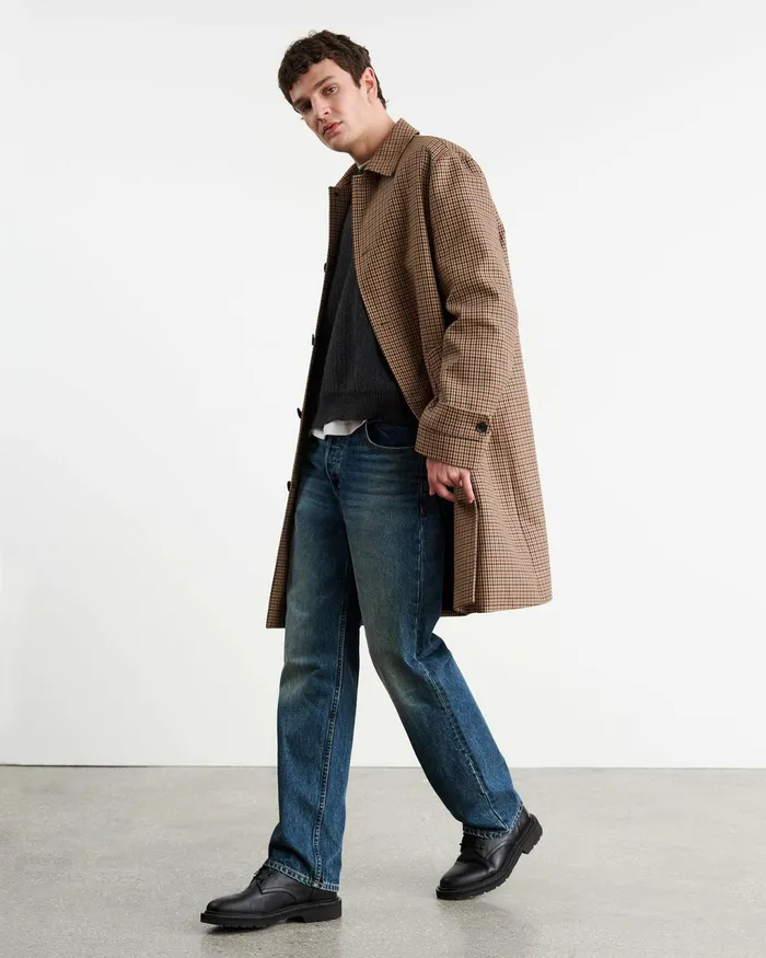 HEDI DUSTER COAT Beigebrown Houndstooth Men Nili Lotan Jackets and Coats