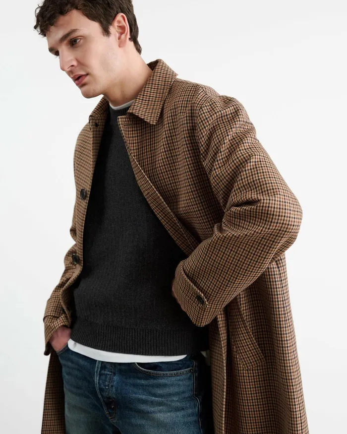 HEDI DUSTER COAT Beigebrown Houndstooth Men Nili Lotan Jackets and Coats