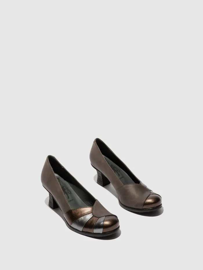 Heel Shoes BINX163FLY GREYGRAPHITEDKGOLD Women Fly London Shoes