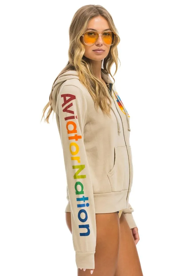 Hoodie 8211 Sand WomenMen Aviator Nation Hoodies