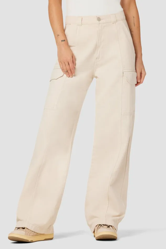 Hudson Jeans Cargo HighRise Wide Leg Cargo Great Egret 8211 Women